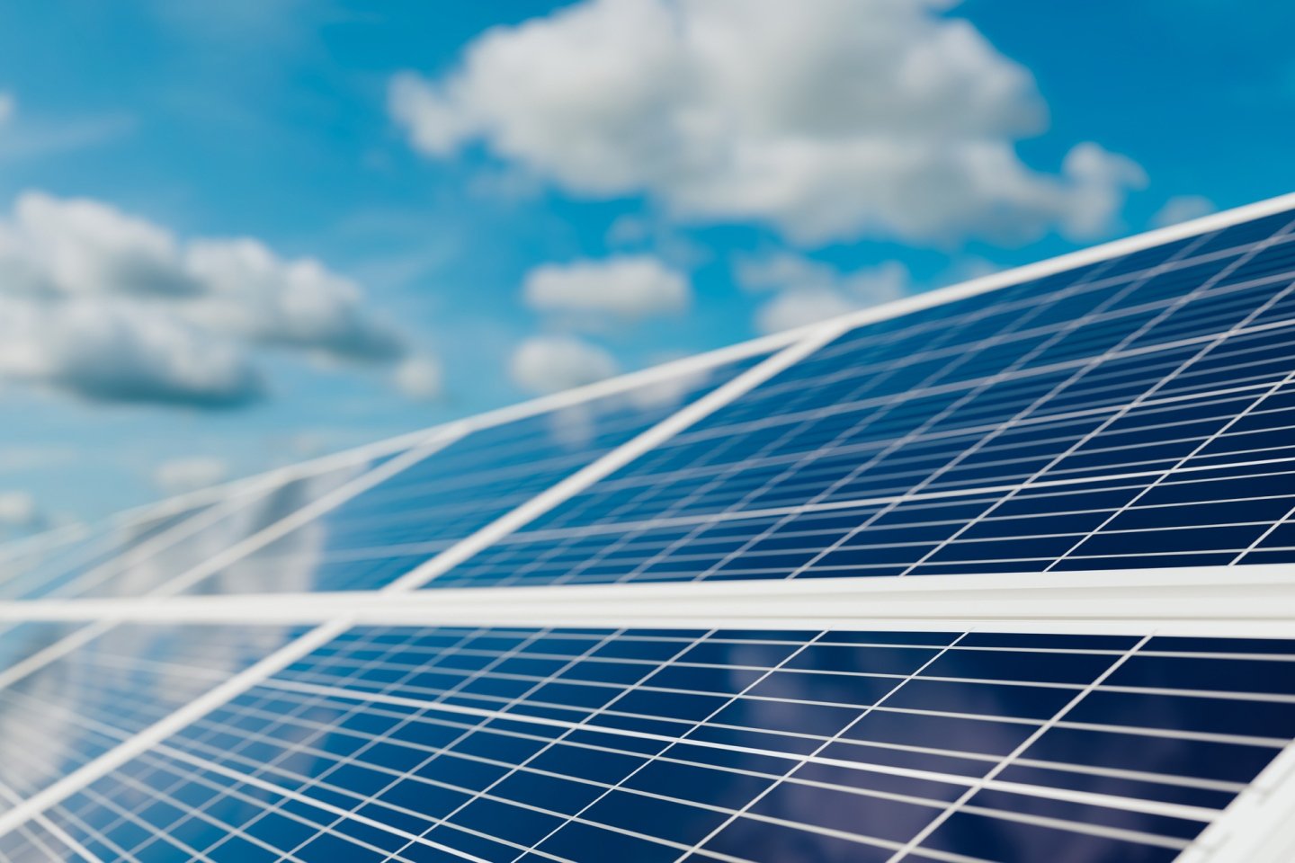 Solar cells being used to generate renewable energy