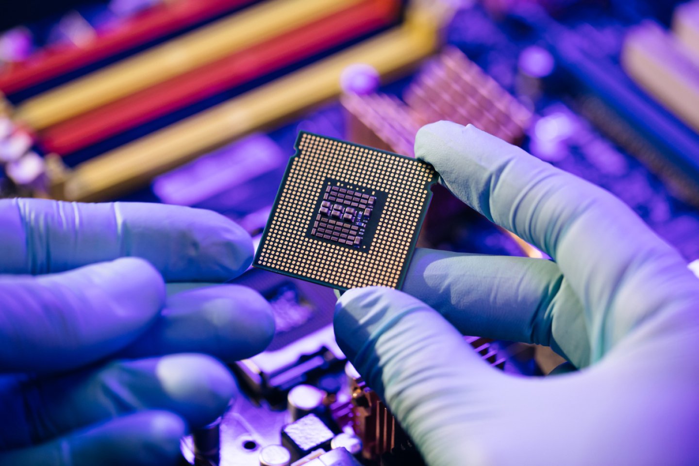 Computer chip being placed since technology is so prominent