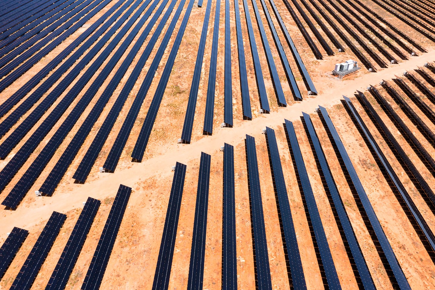 Solar panels providing renewable energy in Broken Hill, rural Australia