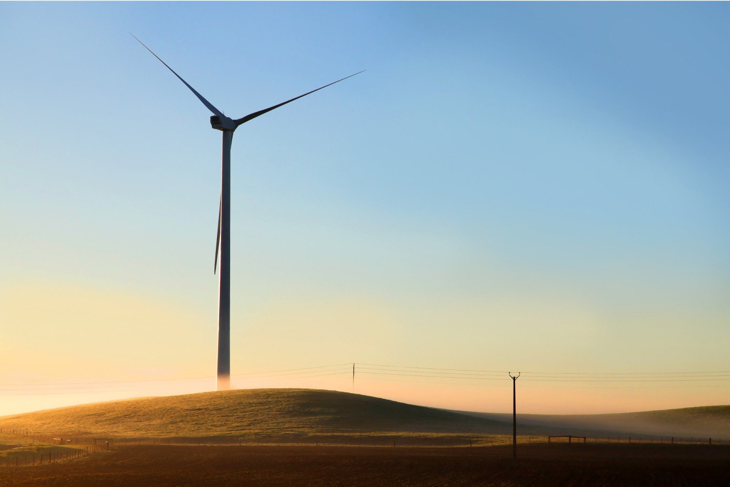 Wind turbines at sunrise in a field in Australia, one of many renewable energy outlets Australian Ethical is invested in